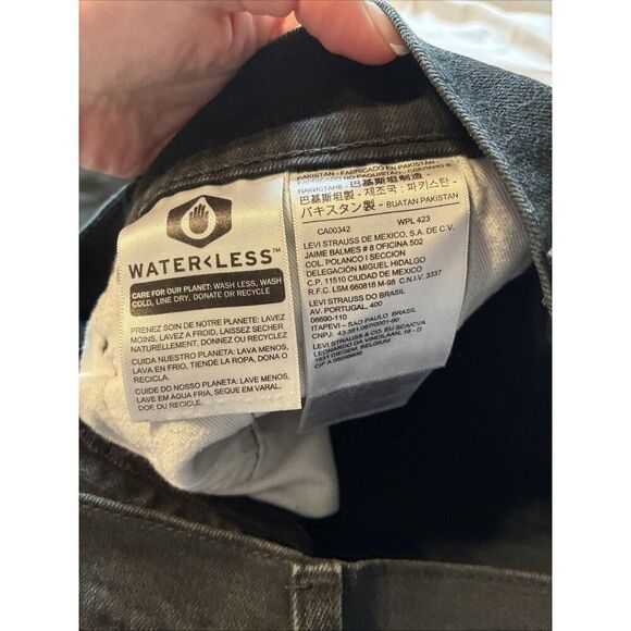 Levi’s Men’s Solid Black Straight Leg High Rise Jeans Denim 34 X 33 - Picture 4 of 7